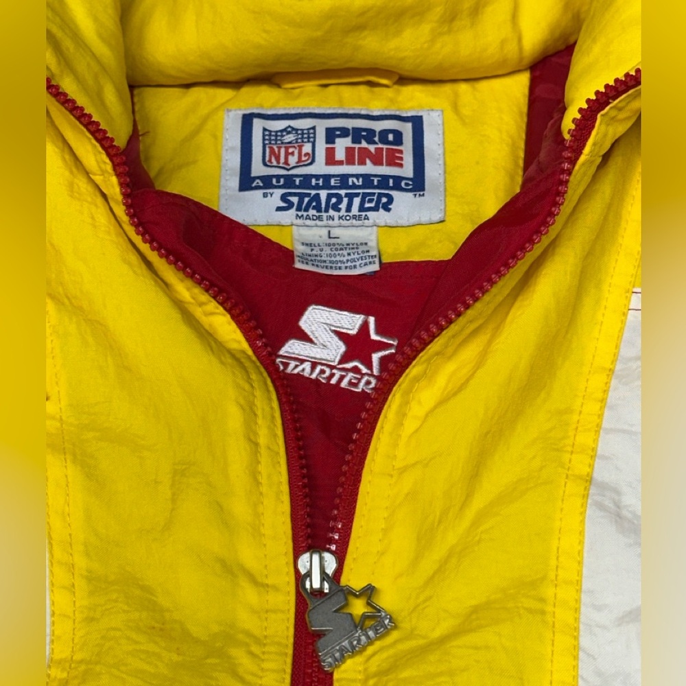 Vintage Starter Kansas City Chiefs Pullover Jacket NFL Pro Line 90s - Picture 5 of 13
